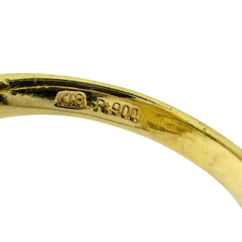 12.5号 シトリン ダイヤモンド 計0.44ct リング・指輪 K18ゴールド 18金/Pt900プラチナ 8.8g レディース【中古】【真子質店】【NN】【SxT】