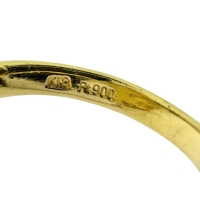 12.5号 シトリン ダイヤモンド 計0.44ct リング・指輪 K18ゴールド 18金/Pt900プラチナ 8.8g レディース【中古】【真子質店】【NN】【SxT】