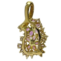 フラワー ピンクサファイア 3.60ct ダイヤモンド 0.16ct ペンダントトップ K18ゴールド 18金 6.7g レディース【中古】【真子質店】【NN】【SYMi】