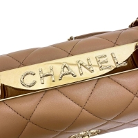 【CHANEL/シャネル】 トレンディCC トップハンドル 2WAYショルダーバッグ  シリアルプレート有 ハンドバッグ レザー ベージュ レディース【中古】【真子質店】【BL】【YIxx】