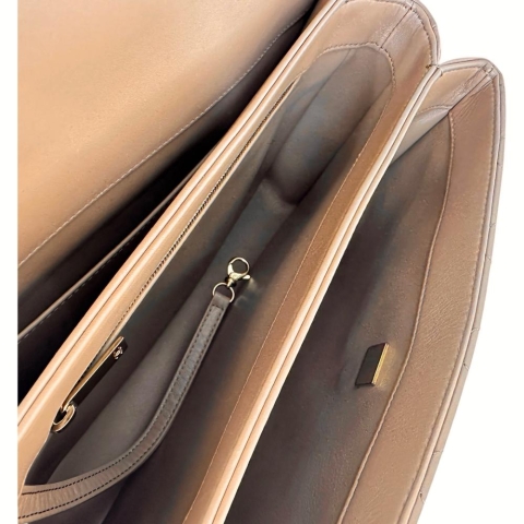 【CHANEL/シャネル】 トレンディCC トップハンドル 2WAYショルダーバッグ  シリアルプレート有 ハンドバッグ レザー ベージュ レディース【中古】【真子質店】【BL】【YIxx】