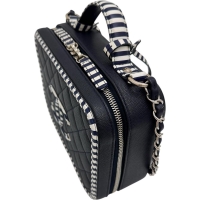 【CHANEL/シャネル】 CCフィリグリー カード/シール有 チェーンショルダー バニティ ハンドバッグ キャビアスキン ネイビー/ホワイト レディース【中古】【真子質店】【BL】【MaMoxx】