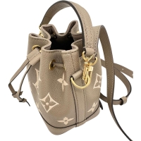 【LOUIS VUITTON/ルイ・ヴィトン】 ナノノエ モノグラムアンプラント M46291 ハンドバッグ レザー ベージュ レディース【中古】【真子質店】【BL】【TTxx】