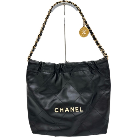 【CHANEL/シャネル】 CHANEL22 スモール チェーンワンショルダー AS3260 シリアルプレート有 ショルダーバッグ レザー ブラック レディース【中古】【真子質店】【BL】【YKTI】