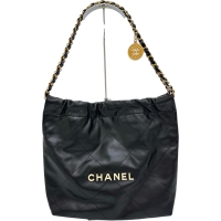 【CHANEL/シャネル】 CHANEL22 スモール チェーンワンショルダー AS3260 シリアルプレート有 ショルダーバッグ レザー ブラック レディース【中古】【真子質店】【BL】【YKTI】