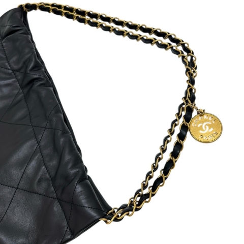 【CHANEL/シャネル】 CHANEL22 スモール チェーンワンショルダー AS3260 シリアルプレート有 ショルダーバッグ レザー ブラック レディース【中古】【真子質店】【BL】【YKTI】