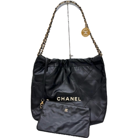 【CHANEL/シャネル】 CHANEL22 スモール チェーンワンショルダー AS3260 シリアルプレート有 ショルダーバッグ レザー ブラック レディース【中古】【真子質店】【BL】【YKTI】