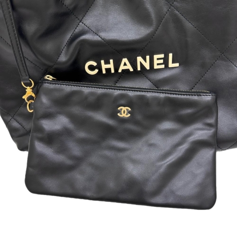 【CHANEL/シャネル】 CHANEL22 スモール チェーンワンショルダー AS3260 シリアルプレート有 ショルダーバッグ レザー ブラック レディース【中古】【真子質店】【BL】【YKTI】