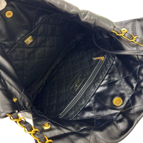 【CHANEL/シャネル】 CHANEL22 スモール チェーンワンショルダー AS3260 シリアルプレート有 ショルダーバッグ レザー ブラック レディース【中古】【真子質店】【BL】【YKTI】