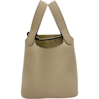 【HERMES/エルメス】 ピコタンロックPM ハンドバッグ B刻印（2023年） トリヨンクレマンス/レザー ベージュマルファ レディース【中古】【真子質店】【BL】【DKKD】
