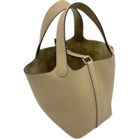 【HERMES/エルメス】 ピコタンロックPM ハンドバッグ B刻印（2023年） トリヨンクレマンス/レザー ベージュマルファ レディース【中古】【真子質店】【BL】【DKKD】