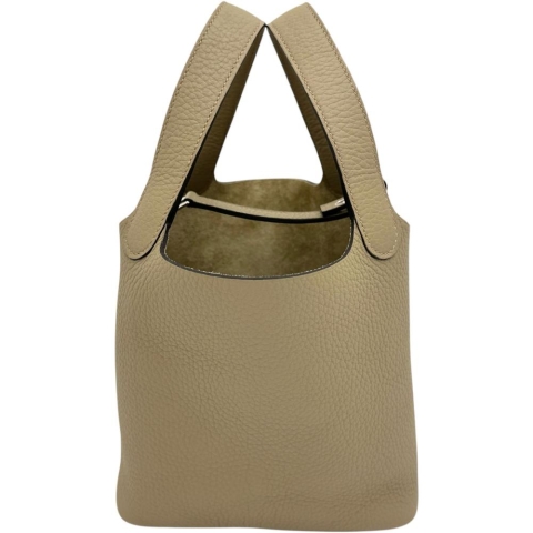 【HERMES/エルメス】 ピコタンロックPM ハンドバッグ B刻印（2023年） トリヨンクレマンス/レザー ベージュマルファ レディース【中古】【真子質店】【BL】【DKKD】
