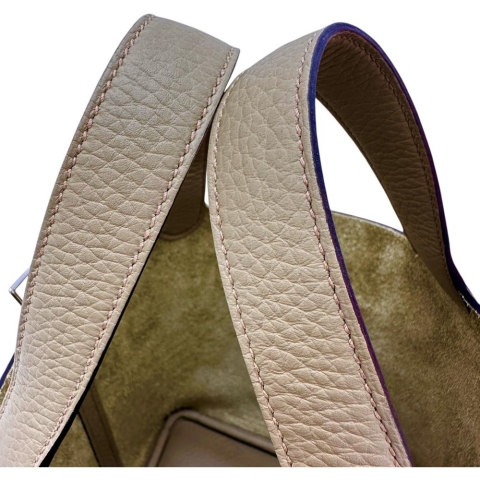 【HERMES/エルメス】 ピコタンロックPM ハンドバッグ B刻印（2023年） トリヨンクレマンス/レザー ベージュマルファ レディース【中古】【真子質店】【BL】【DKKD】