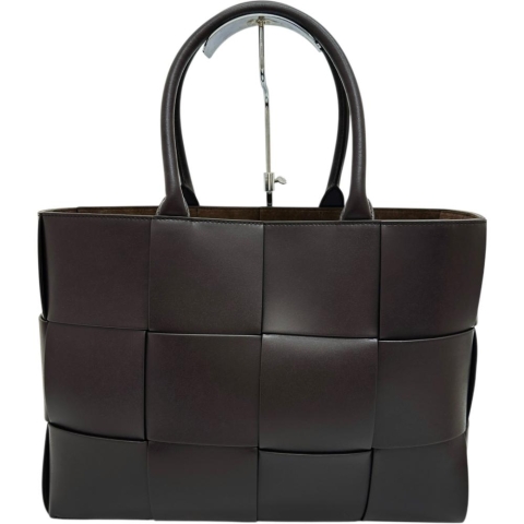 【BOTTEGAVENETA/ボッテガヴェネタ】 ミディアム アルコ 756682 ハンドバッグ イントレチャート トートバッグ レザー ブラウン ユニセックス【中古】【真子質店】【BL】【Txxx】