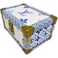 【LOUIS VUITTON/ルイ・ヴィトン】 バイザプール コフレ・トレゾール24 M22995 小物入れ ジュエリーボックス トランク PVC ホワイト系/ブルー レディース【中古】【真子質店】【BL】【MoMaxx】