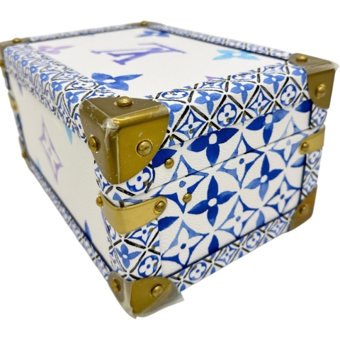 【LOUIS VUITTON/ルイ・ヴィトン】 バイザプール コフレ・トレゾール24 M22995 小物入れ ジュエリーボックス トランク PVC ホワイト系/ブルー レディース【中古】【真子質店】【BL】【MoMaxx】