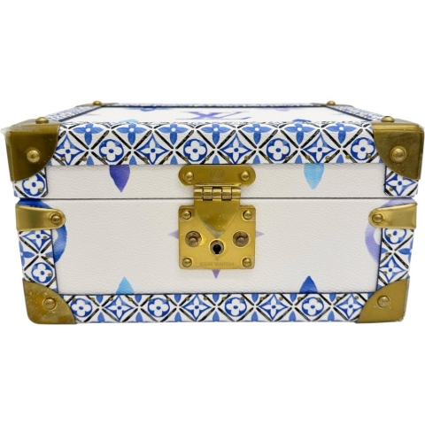 【LOUIS VUITTON/ルイ・ヴィトン】 バイザプール コフレ・トレゾール24 M22995 小物入れ ジュエリーボックス トランク PVC ホワイト系/ブルー レディース【中古】【真子質店】【BL】【MoMaxx】