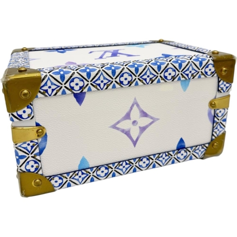 【LOUIS VUITTON/ルイ・ヴィトン】 バイザプール コフレ・トレゾール24 M22995 小物入れ ジュエリーボックス トランク PVC ホワイト系/ブルー レディース【中古】【真子質店】【BL】【MoMaxx】