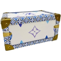 【LOUIS VUITTON/ルイ・ヴィトン】 バイザプール コフレ・トレゾール24 M22995 小物入れ ジュエリーボックス トランク PVC ホワイト系/ブルー レディース【中古】【真子質店】【BL】【MoMaxx】