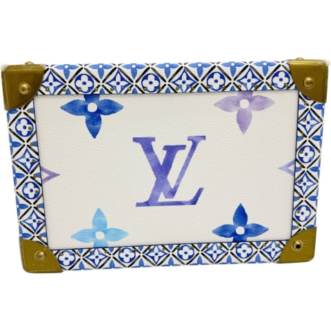 【LOUIS VUITTON/ルイ・ヴィトン】 バイザプール コフレ・トレゾール24 M22995 小物入れ ジュエリーボックス トランク PVC ホワイト系/ブルー レディース【中古】【真子質店】【BL】【MoMaxx】