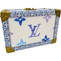 【LOUIS VUITTON/ルイ・ヴィトン】 バイザプール コフレ・トレゾール24 M22995 小物入れ ジュエリーボックス トランク PVC ホワイト系/ブルー レディース【中古】【真子質店】【BL】【MoMaxx】
