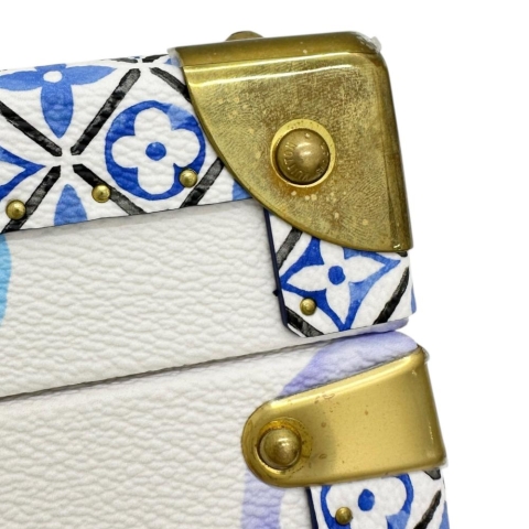 【LOUIS VUITTON/ルイ・ヴィトン】 バイザプール コフレ・トレゾール24 M22995 小物入れ ジュエリーボックス トランク PVC ホワイト系/ブルー レディース【中古】【真子質店】【BL】【MoMaxx】