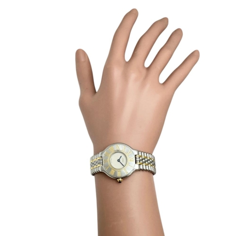 【CARTIER/カルティエ】 マスト21 ヴァンティアン W10051F4 腕時計 ステンレススチール/GP クオーツ ホワイト文字盤/シルバーゴールドベルト レディース【中古】【真子質店】【GD】【YMoD】