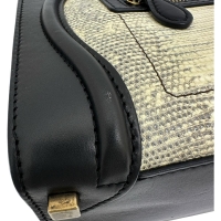 【CELINE/セリーヌ】 ラゲージ ミニショッパー トートバッグ ハンドバッグ リザード/レザー ベージュ レディース【中古】【真子質店】【BL】【IMoxx】