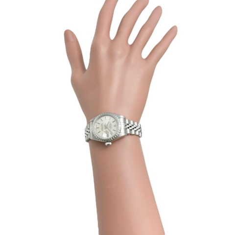 【ROLEX/ロレックス】 オイスターパーペチュアルデイト 69240 保有り 腕時計 ステンレススチール 自動巻き/オートマ T番(1996年) シルバー文字盤/シルバーベルト レディース【中古】【真子質店】【BL】【MaMoTx】【ex】