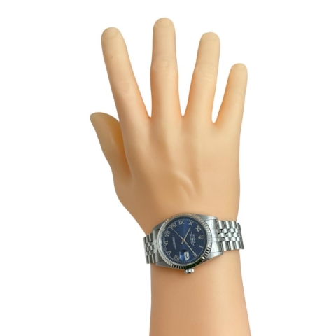 【ROLEX/ロレックス】 デイトジャスト  16234 腕時計 ステンレススチール/WG 自動巻き/オートマ P番(2000年) ブルーローマン文字盤/シルバーベルト メンズ【中古】【真子質店】【BL】【KSDT】【ex】