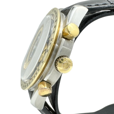【OMEGA/オメガ】 スピードマスター クロノ 175.0033 コンビ/金目 腕時計 ステンレススチール/レザー/YG 自動巻き/オートマ ブラック文字盤/ブラックレザー社外ベルト メンズ【中古】【真子質店】【BL】【MaxMix】