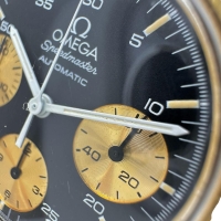 【OMEGA/オメガ】 スピードマスター クロノ 175.0033 コンビ/金目 腕時計 ステンレススチール/レザー/YG 自動巻き/オートマ ブラック文字盤/ブラックレザー社外ベルト メンズ【中古】【真子質店】【BL】【MaxMix】