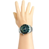 【SEIKO/セイコー】 プロスペックス スモウ SBPK001(5K65-0AA0) ソーラークオーツ GMT 保証書/ギャラ/箱付き 腕時計 ステンレススチール ソーラー グリーン文字盤/シルバーベルト メンズ【中古】【真子質店】【GD】【DSMo】