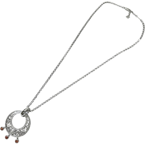 【Carrera y Carrera/カレライカレラ】 オレンジサファイア ダイヤモンド ネックレス K18WGホワイトゴールド 18金 15.9g 44.5cm レディース【中古】【真子質店】【BL】【TMoSY】