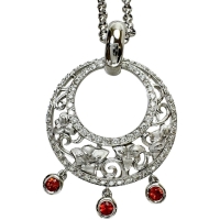 【Carrera y Carrera/カレライカレラ】 オレンジサファイア ダイヤモンド ネックレス K18WGホワイトゴールド 18金 15.9g 44.5cm レディース【中古】【真子質店】【BL】【TMoSY】