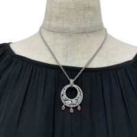 【Carrera y Carrera/カレライカレラ】 オレンジサファイア ダイヤモンド ネックレス K18WGホワイトゴールド 18金 15.9g 44.5cm レディース【中古】【真子質店】【BL】【TMoSY】