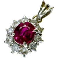 ピンクサファイア 0.49ct ダイヤモンド 0.30ct ペンダントトップ Pt900プラチナ 2.0g レディース【中古】【真子質店】【NN】【ISMi】