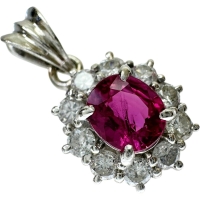 ピンクサファイア 0.49ct ダイヤモンド 0.30ct ペンダントトップ Pt900プラチナ 2.0g レディース【中古】【真子質店】【NN】【ISMi】