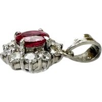 ピンクサファイア 0.49ct ダイヤモンド 0.30ct ペンダントトップ Pt900プラチナ 2.0g レディース【中古】【真子質店】【NN】【ISMi】