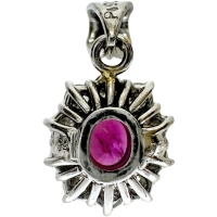 ピンクサファイア 0.49ct ダイヤモンド 0.30ct ペンダントトップ Pt900プラチナ 2.0g レディース【中古】【真子質店】【NN】【ISMi】