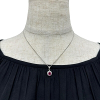 ピンクサファイア 0.49ct ダイヤモンド 0.30ct ペンダントトップ Pt900プラチナ 2.0g レディース【中古】【真子質店】【NN】【ISMi】