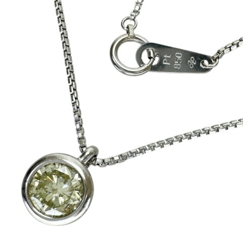 ダイヤモンド【推定FLY-I1-GD】 1.23ct ネックレス Pt850プラチナ 5.7g 40.5cm レディース【中古】【真子質店】【NN】【IIMaMa】