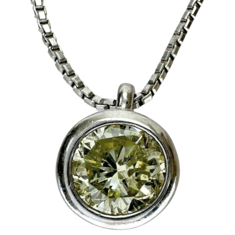 ダイヤモンド【推定FLY-I1-GD】 1.23ct ネックレス Pt850プラチナ 5.7g 40.5cm レディース【中古】【真子質店】【NN】【IIMaMa】