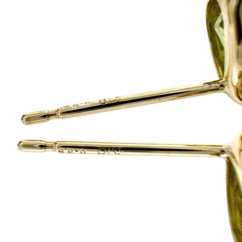 しずくモチーフ ペリドット 0.35×2ct ピアス K18ゴールド 18金 0.5g レディース【中古】【真子質店】【NN】【YY】