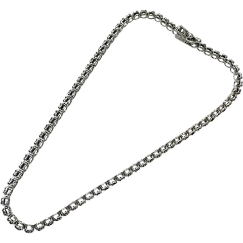 ブラックダイヤモンド 1.00ct ブレスレット K18WGホワイトゴールド 18金 3.8g 17.0cm レディース【中古】【真子質店】【NN】【MoxY】