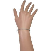 ブラックダイヤモンド 1.00ct ブレスレット K18WGホワイトゴールド 18金 3.8g 17.0cm レディース【中古】【真子質店】【NN】【MoxY】