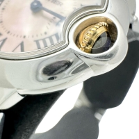【CARTIER/カルティエ】 バロンブルーSM W6920034 腕時計 ステンレススチール/ピンクゴールド クオーツ ピンクシェル文字盤/シルバー、ピンクコンビベルト レディース【中古】【真子質店】【BL】【DYxS】