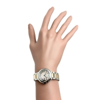 【CARTIER/カルティエ】 バロンブルーSM W6920034 腕時計 ステンレススチール/ピンクゴールド クオーツ ピンクシェル文字盤/シルバー、ピンクコンビベルト レディース【中古】【真子質店】【BL】【DYxS】