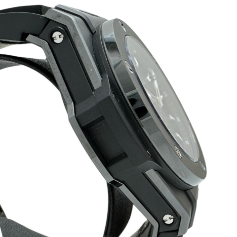 【HUBLOT/ウブロ】 ビックバン メカ10 ブラックマジック 414.CL.1123.RX 保証書/ギャラ/箱付き スケルトン 10デイズ ロングパワーリザーブ 腕時計 セラミック/ラバー 手巻き ブラック文字盤/ブラックラバーベルト メンズ【中古】【真子質店】【BL】【IIMoMox】