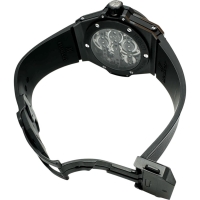 【HUBLOT/ウブロ】 ビックバン メカ10 ブラックマジック 414.CL.1123.RX 保証書/ギャラ/箱付き スケルトン 10デイズ ロングパワーリザーブ 腕時計 セラミック/ラバー 手巻き ブラック文字盤/ブラックラバーベルト メンズ【中古】【真子質店】【BL】【IIMoMox】